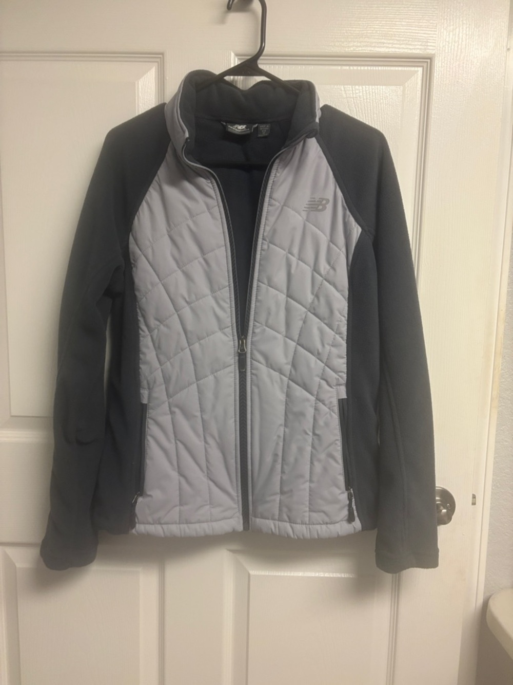 New Balance Women's Black & Light Gray Quilted Utility Jacket